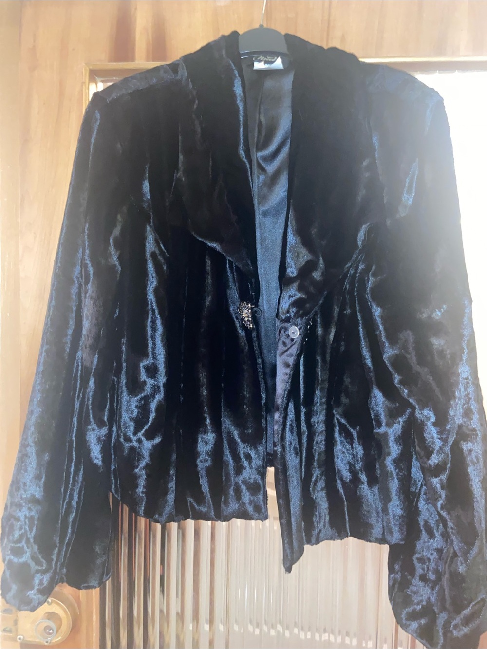 Women's Black Velvet Blazer Jacket - Luxurious Evening Layer